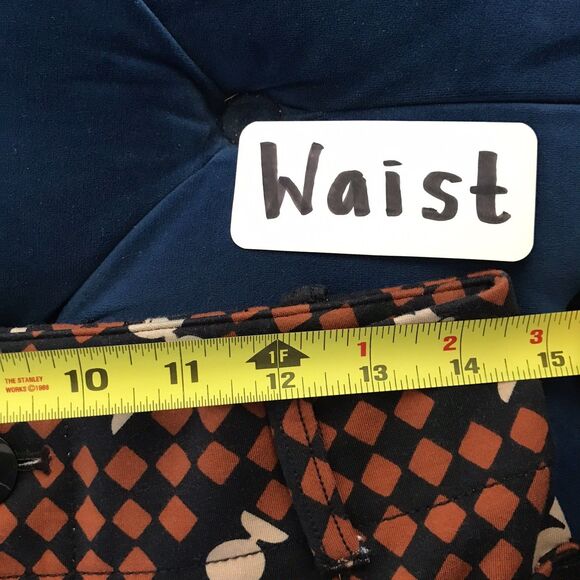 Anthropologie Maeve Brown Colette Checkerboard Chess Stretch Cropped Pants - 28 - Picture 4 of 7